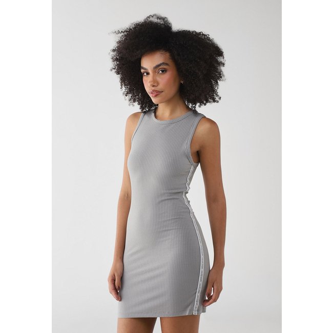 Vestido Feminino Colcci Sport Canelado Faixa Lateral Cinza Claro