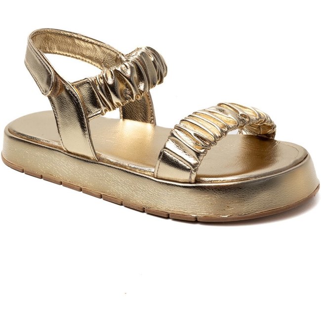 Papete Rasteira Sandalia Sola Alta Plataforma Ouro Light Tellini Store