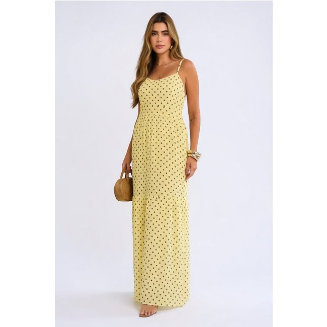 Vestido Alcinha Longo D Bell Outlet Tule Póa Amarelo