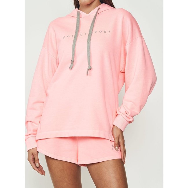 Blusão Moletom Com Capuz Colcci Rosa