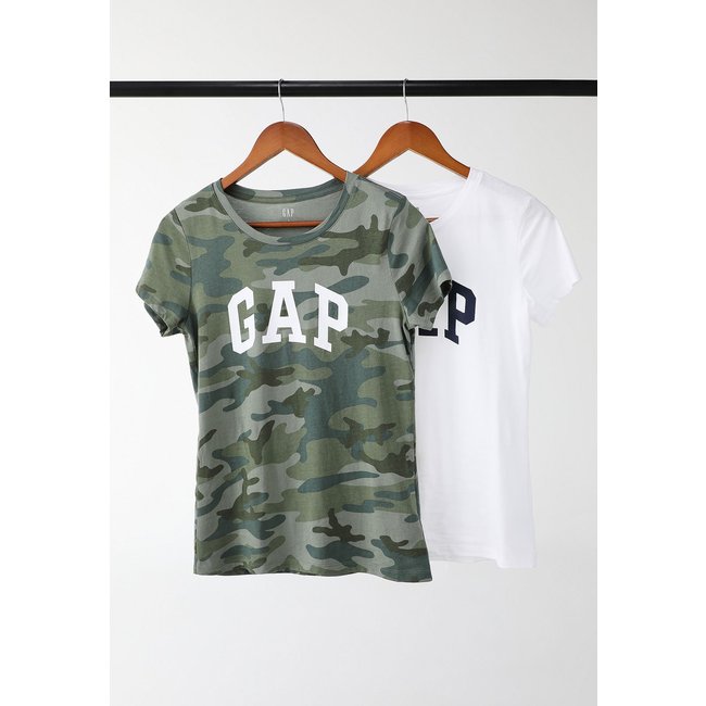 Kit 2pçs Camiseta GAP Slim Logo Verde