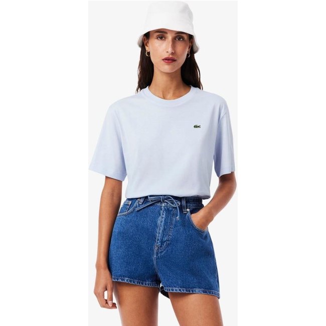 Camiseta de Algodão com Caimento Relaxado Azul