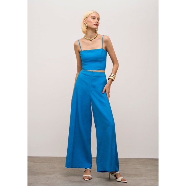 Calça Iódice Reta Alta Azul