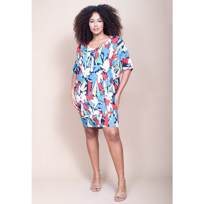 Vestido Cabanafree Curto Morcego Estampa Floresce