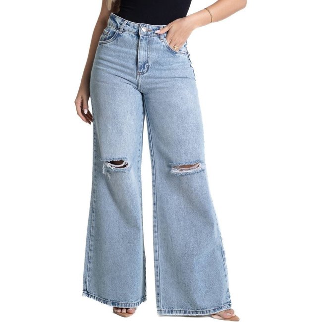 Calça Jeans Sawary Extra Wide Leg - 281544 - Azul - Sawary