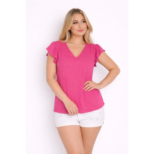 Blusa D Bell Outlet Fashion Gola V Rosa