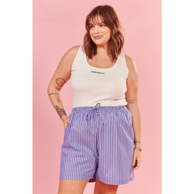 Shorts In Love Anne Listrado Azul
