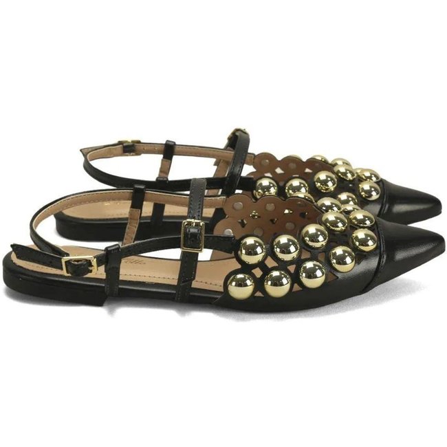 Sapatilha Slingback Esferas Napa Preta Ana Mello Elegância Incolor