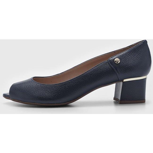 Scarpin Peep Toe Feminino Jorge Bischoff Azul Marinho