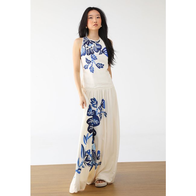 Vestido FARM Longo Paraiso Off-White