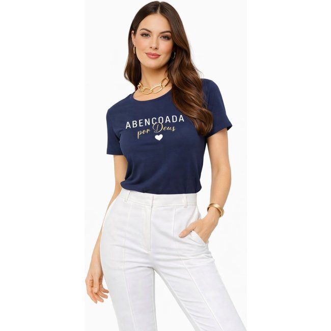 T-shirt D Bell Outlet Fashion Abençoada Azul