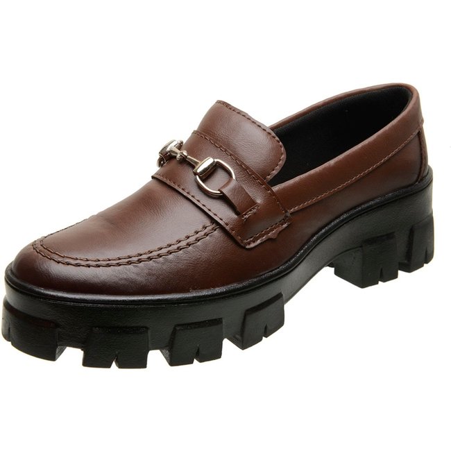 Mocassim Tratorado Blogueira Feminino Mr Try Shoes Oxford Marrom