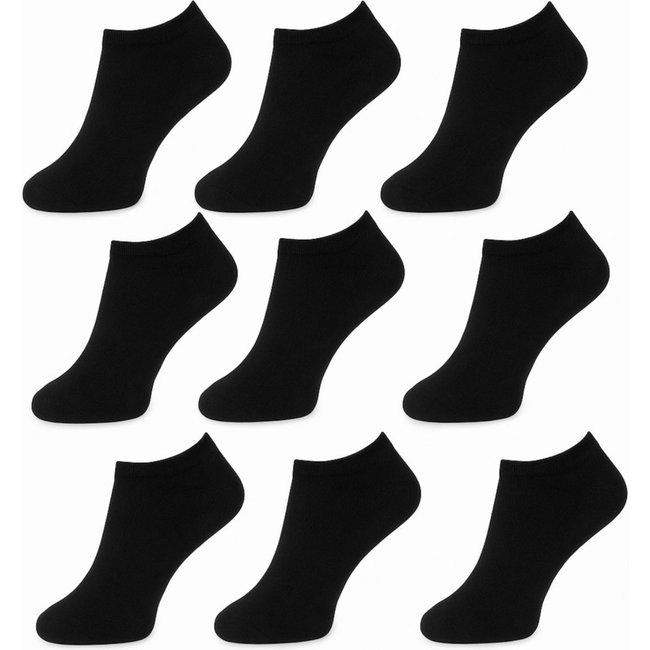 Kit 12 Pares Meias FMF Soquete Pretas Feminina Preto