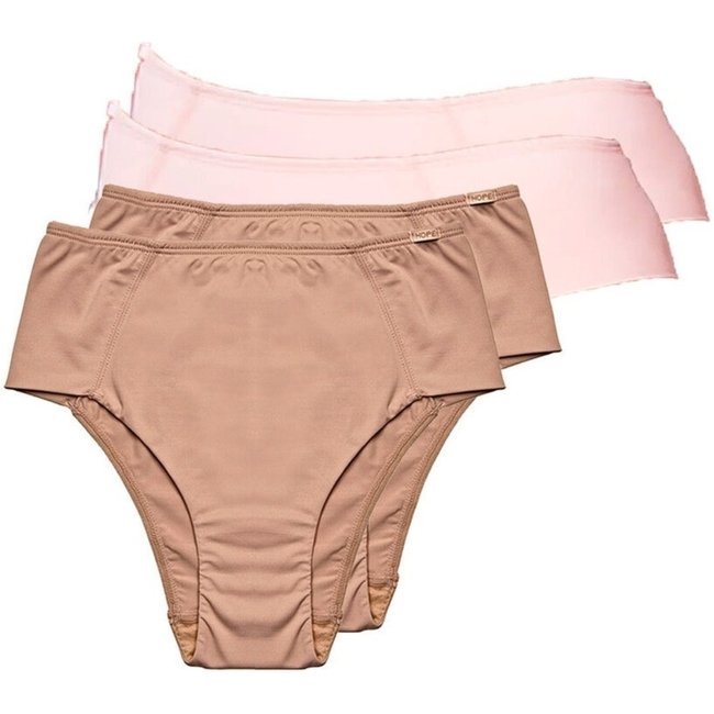 Kit com 4 Calcinhas Alta Hope 33860 Bege