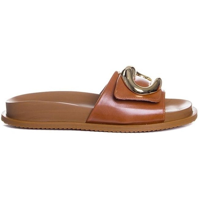 Tamanco Flatform Pixolé Bridão Caramelo Incolor