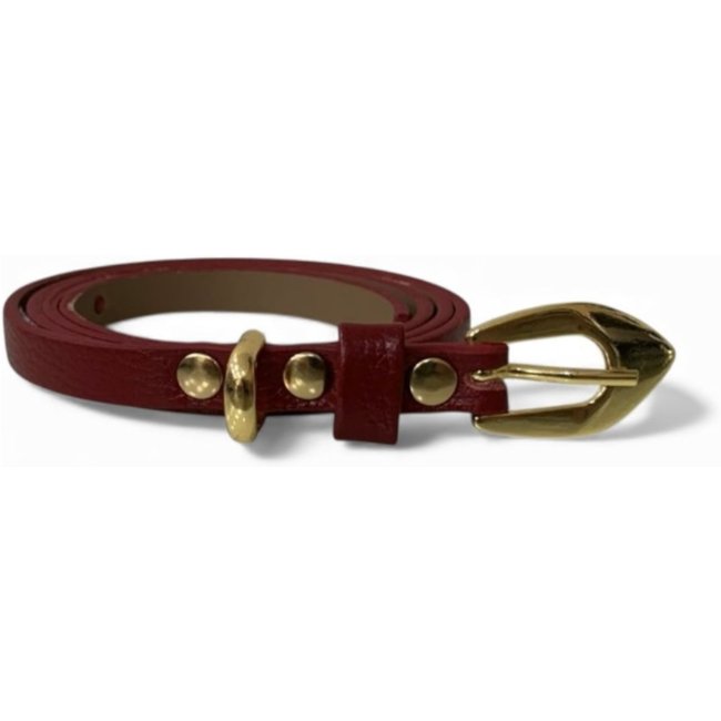 Cinto Feminino em Couro Fino 002 Vermelho