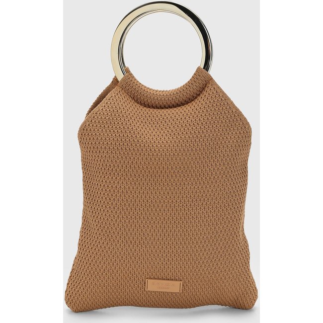 Bolsa Feminina Brizza Arezzo Alça Metálica Caramelo