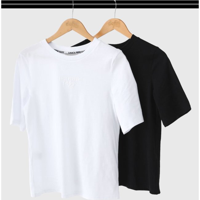 Kit Camiseta Feminina Lança Perfume Easy Preta e Branca