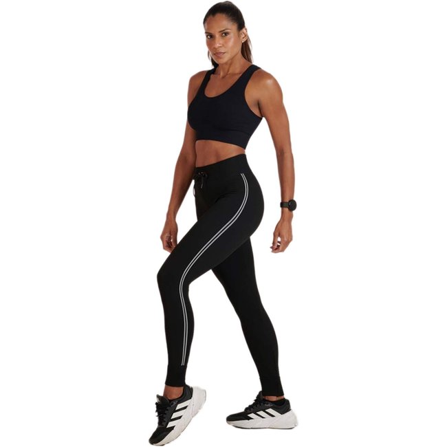 Legging Lupo ACT Seamless Sportwear Com Listra Lateral 71716 Preto