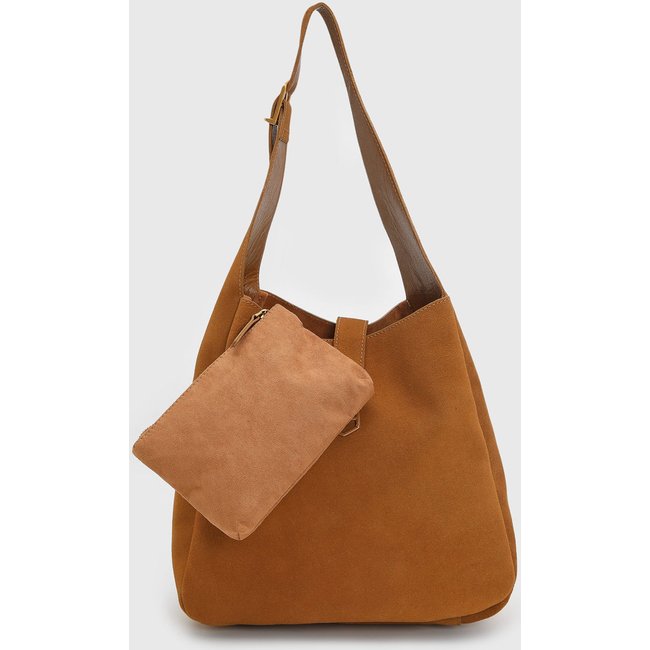 Bolsa Grande com Necessaire Feminina Arezzo STRAC Caramelo
