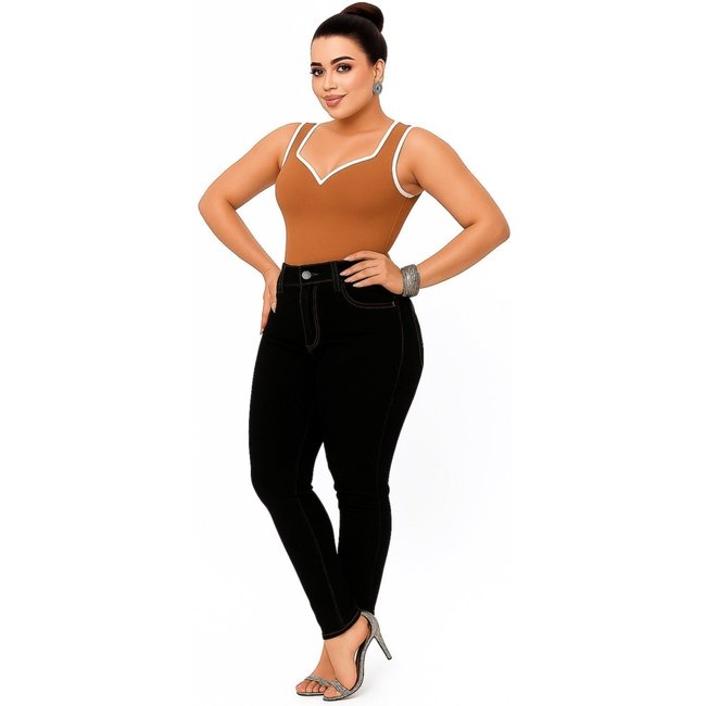 Calça Jeans Feminina D Bell Outlet Fashion Skinny Preta