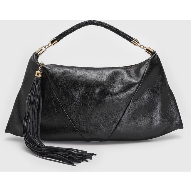 Bolsa Luiza Barcelos Alça de mão Tassel Preta