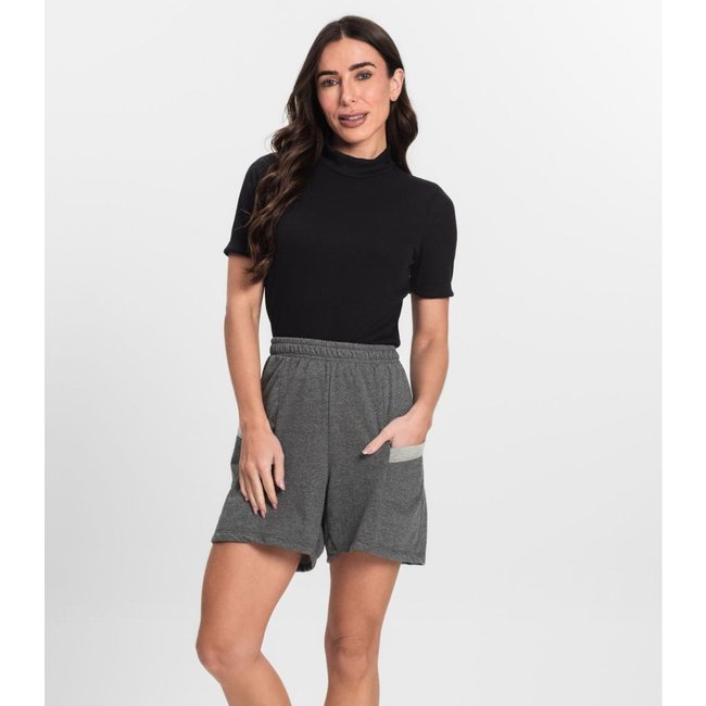 Shorts Feminino Moletinho Infinita Cor Cinza