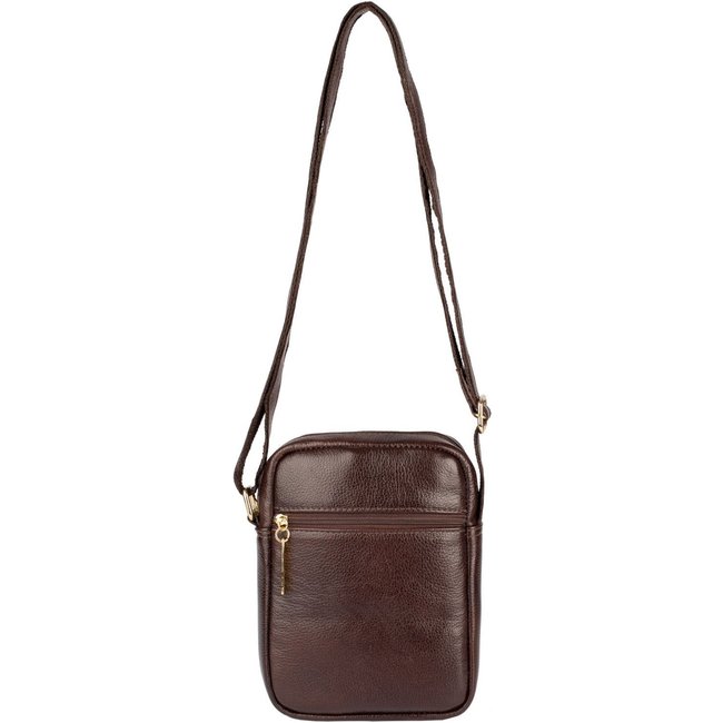 Bolsa shoulder bag de couro liso Pietra - Café