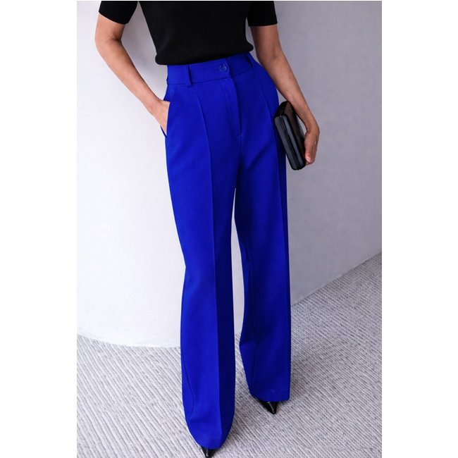 Calça Wide Leg Pantalona Alfaiataria Feminina Dra Maia Azul Royal