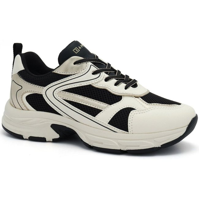 Tênis Feminino Ramarim Leve Casual Creme e Preto 2578203-1
