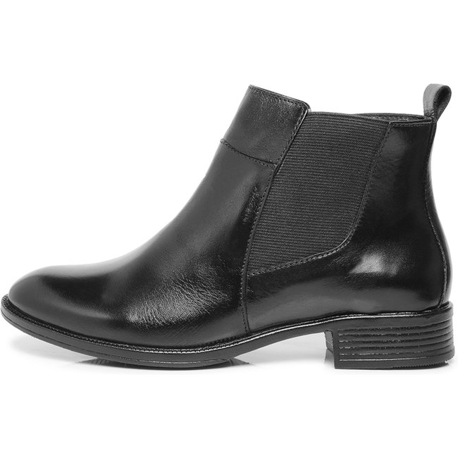 Bota Chelsea Cano Curto Feminina Ferrile Em Couro 5846 Preta