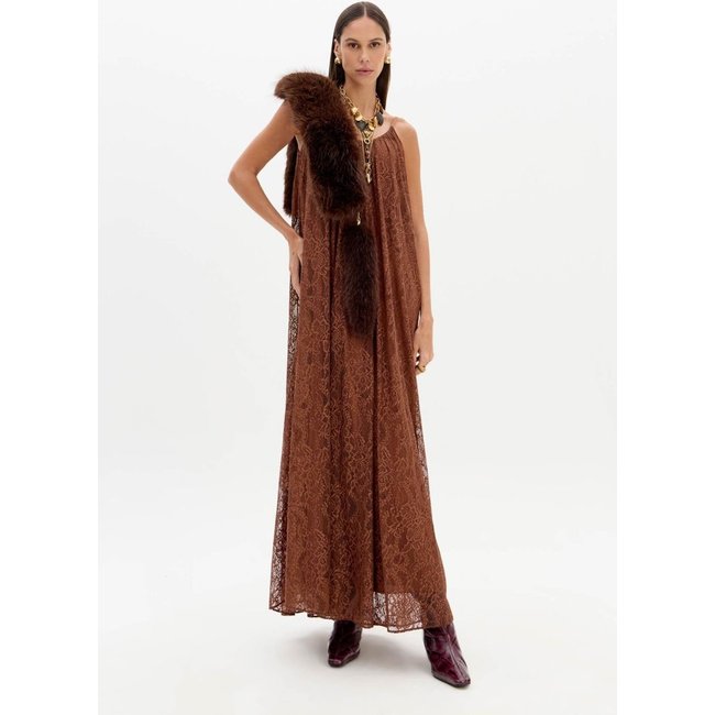 Vestido Longo De Alças Renda Lança Perfume