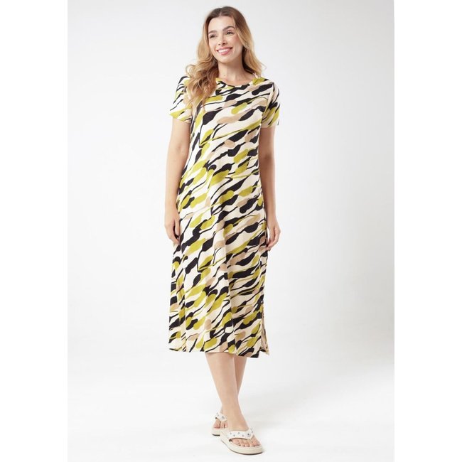 Vestido Midi Pau a Pique Estampado Preto PRETO - GG Pau a Pique