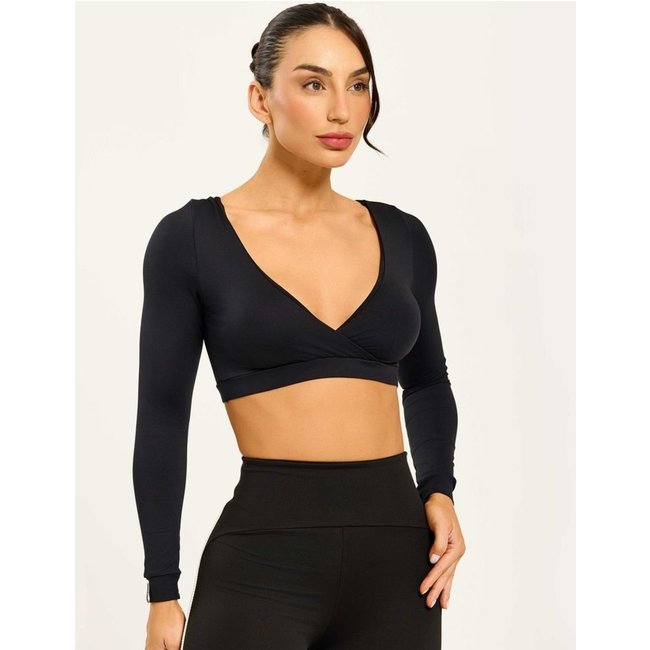 Cropped Dois Lados Preto Poliamida Soft Donna Carioca