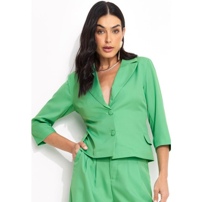 Blazer Em Alfaiataria Verde Quintess