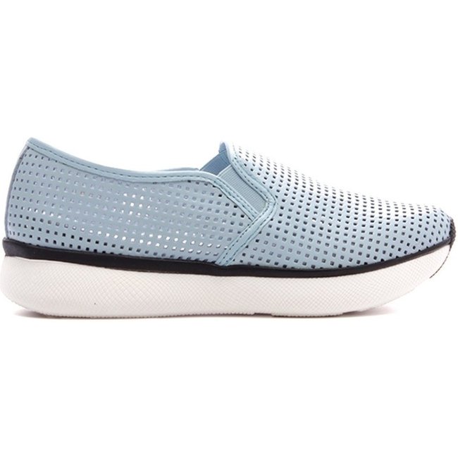 Tênis Feminino Giulia Domna Slip On Couro Azul Incolor