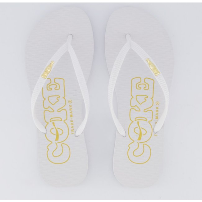 Chinelo Coca Cola Metallic Feminino Branco