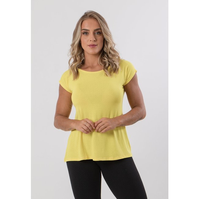 Blusa Rioutlet Furadinha Viscolycra Amarelo