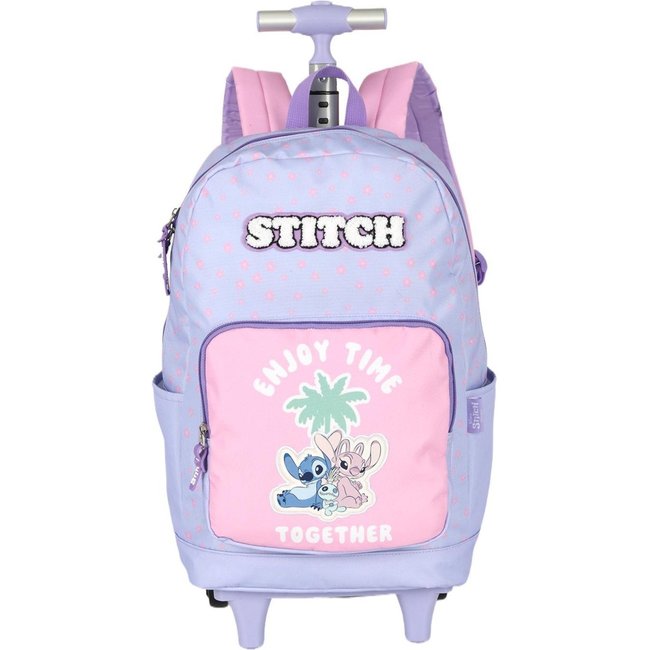 Infantil - Mochila de Rodinhas Média de Costas Stitch Disney Roxo