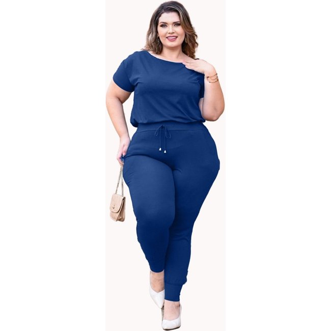 Conjunto Calça Jogger Feminina Blusa Premium Juquitiba Brasil Azul