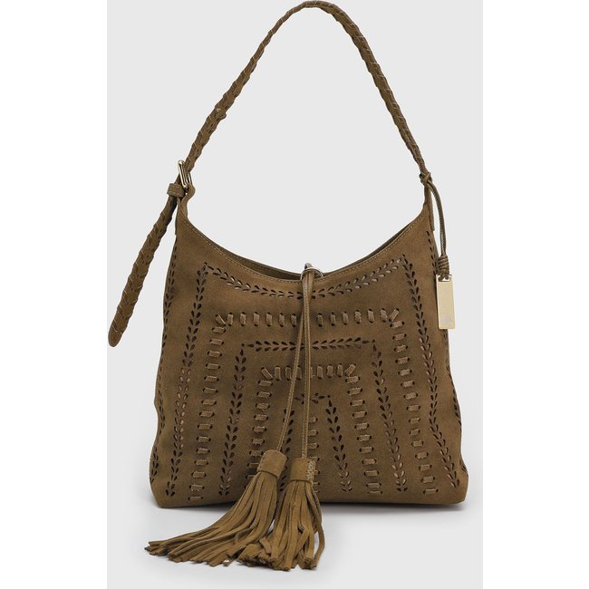 Bolsa Feminina Luiza Barcelos Grande Detalhe Trançado Marrom