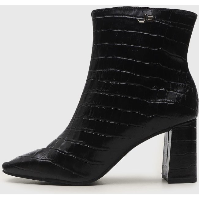 Bota Jorge Bischoff de Couro Croco Preta