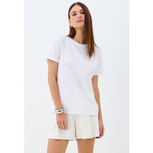 T-Shirt com Aplicação de Strass ACT Feminino