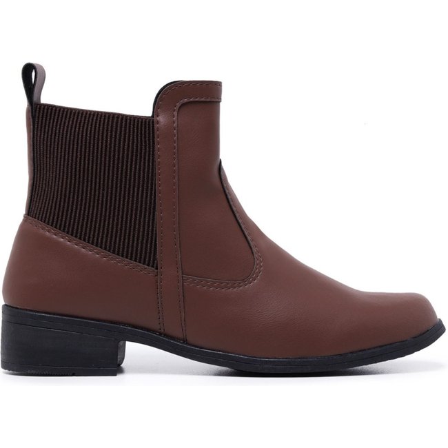 Bota Feminina Coturno Cano Baixo Curto Botinha Schiareli 11212 Cappuccino