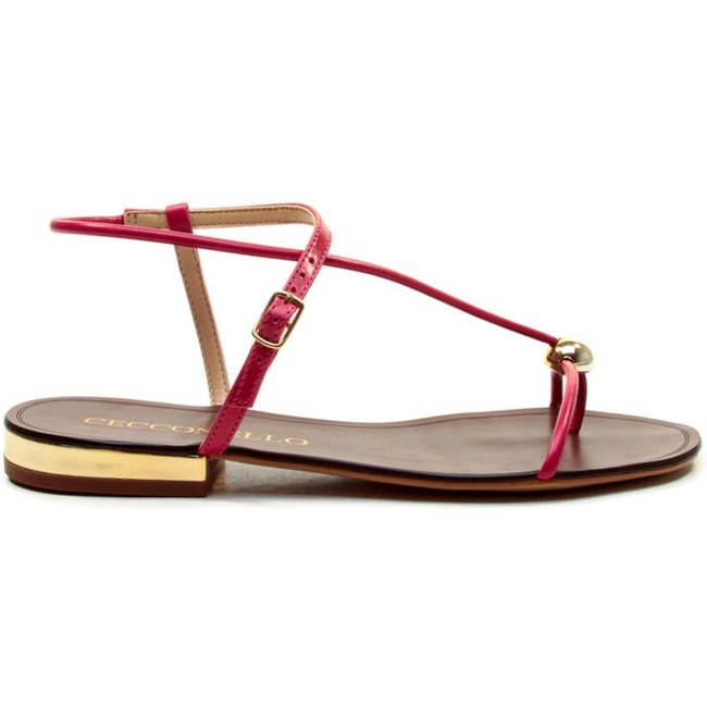 Rasteira Couro Vermelho Cecconello 2724010-2