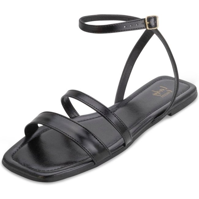 Sandália Rasteira Lady Queen AM24-30012 Preto