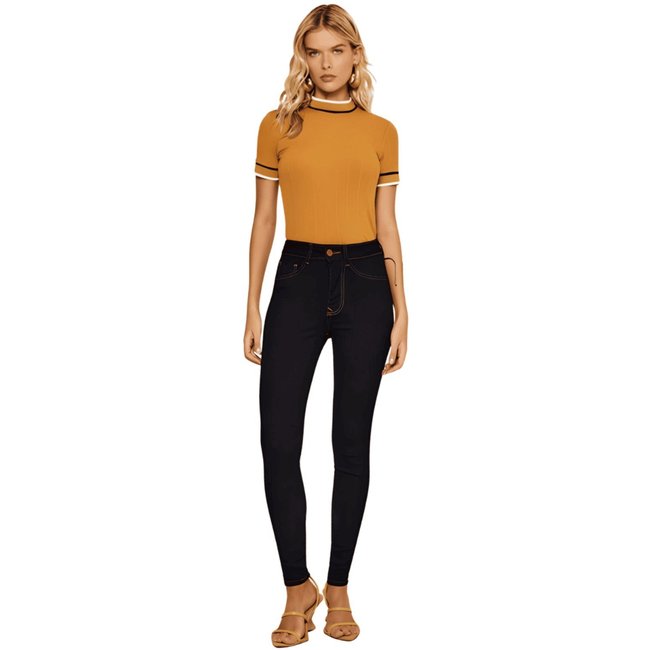 Calça Jeans Feminina Skinny Four Sizes Escura Lez A Lez