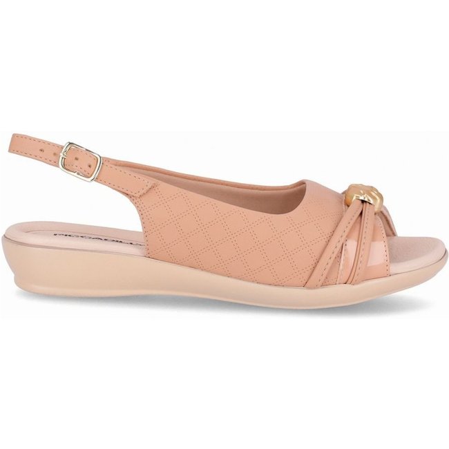 Sandália Slingback Camila Rasteira Nude Claro