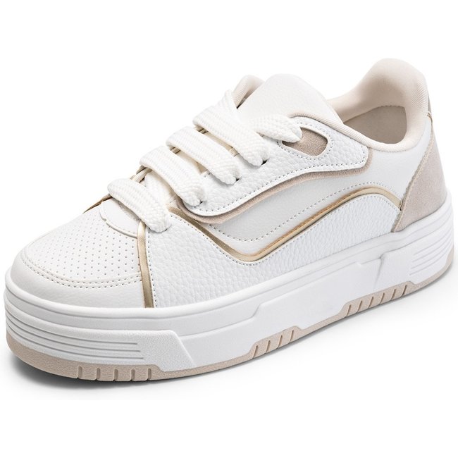 Tênis Feminino Lumiss Flatform Casual Confortável Blogueira Branco