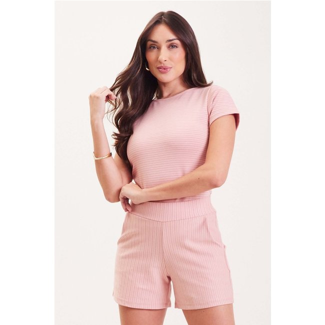 Conjunto Feminino Curto Listrado Marialícia